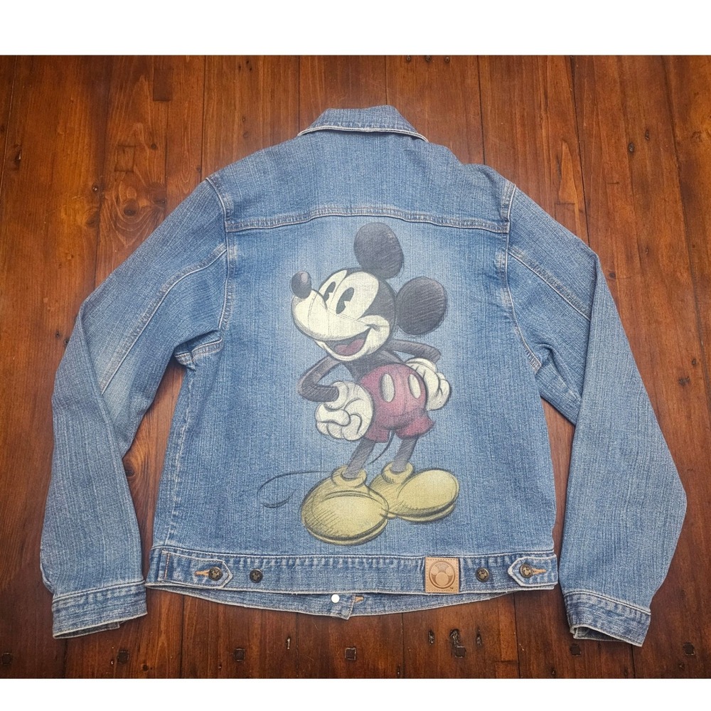 Y2K Disney Store‎ Mickey Mouse Denim Jacket Blue  W2113F0002 Girls M 10/12